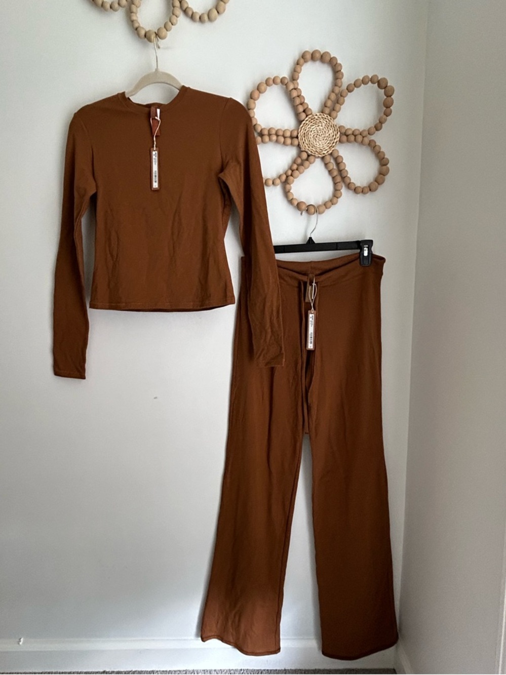 *NWT Skims Cotton Jersey Long Sleeve Top in M and Straight Leg Pants in S - Picture 5 of 6